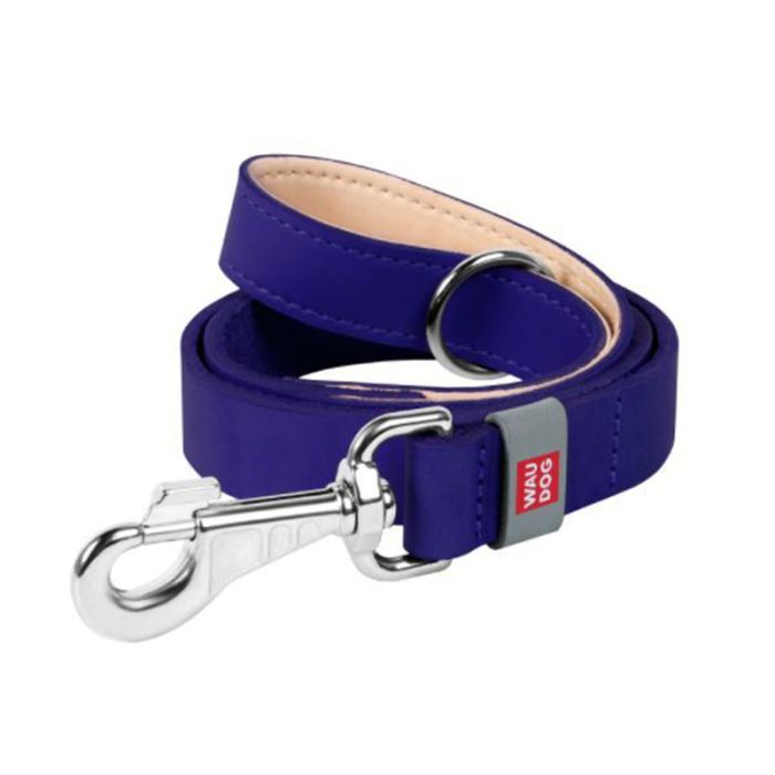 Laisse WAU DOG Cuir Classic 14mm Pour Chien - Violet