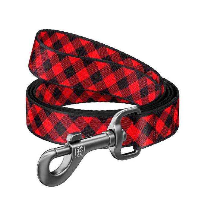 Laisse Nylon TARTAN 15mm Pour Chien - rouge