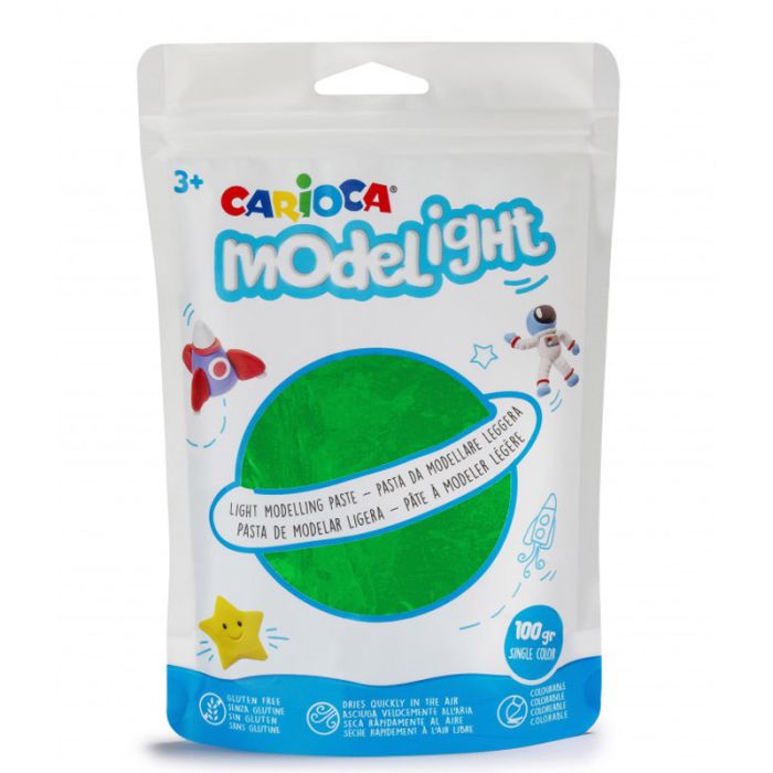 Pâte à modeler CARIOCA MODELIGHT 100GR - Vert