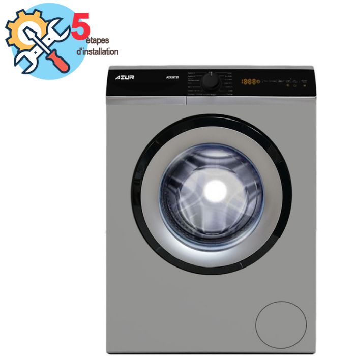 Lave linge Frontale AZUR AZ129T2T 9Kg - Silver