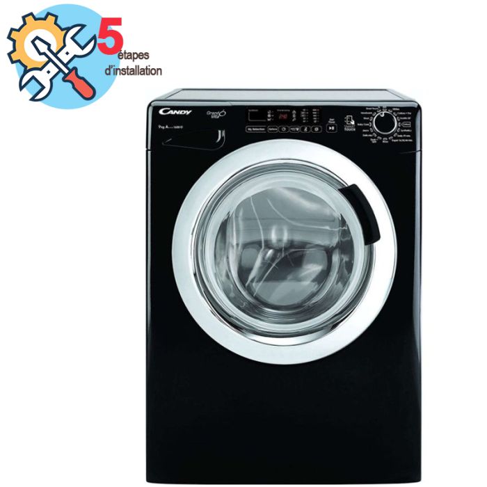 Lave Linge Frontal CANDY GVS169DC3B-80 9Kg - Noir