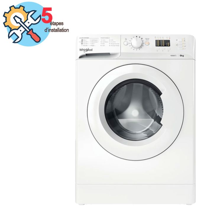 Lave linge Frontale WHIRLPOOL WMTA6101-NA 6kg - Blanc