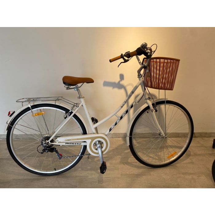 Vélo de Ville RODEO 6026-C6VS Avec Panier Avant - Blanc