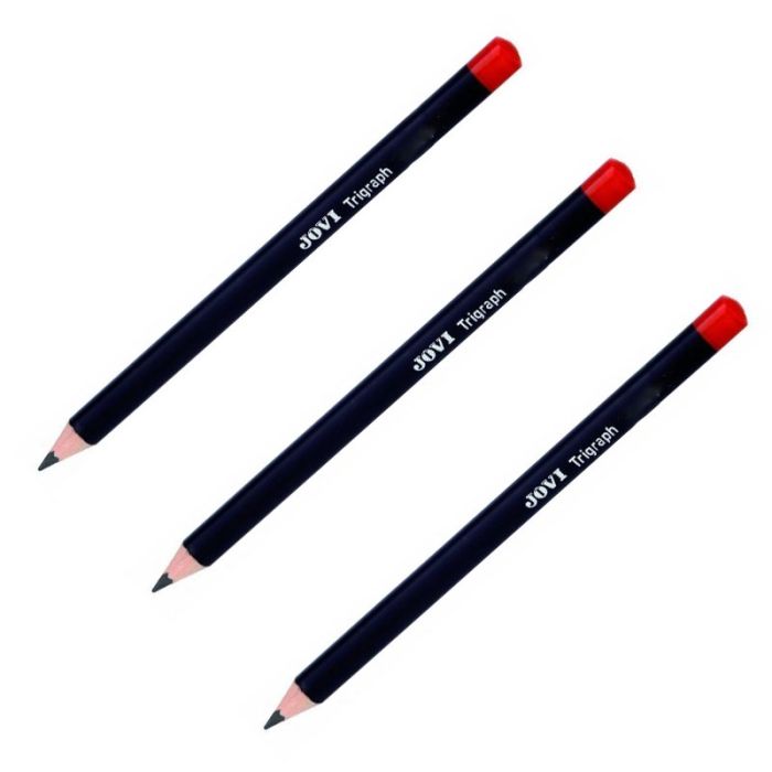 Pack De 3 Crayons Graphite JOVI Trigraph Mine Fine H - Noir