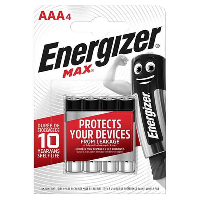 4x Piles ENERGIZER MAX E92 AAA - 1.5V (8888021200164)