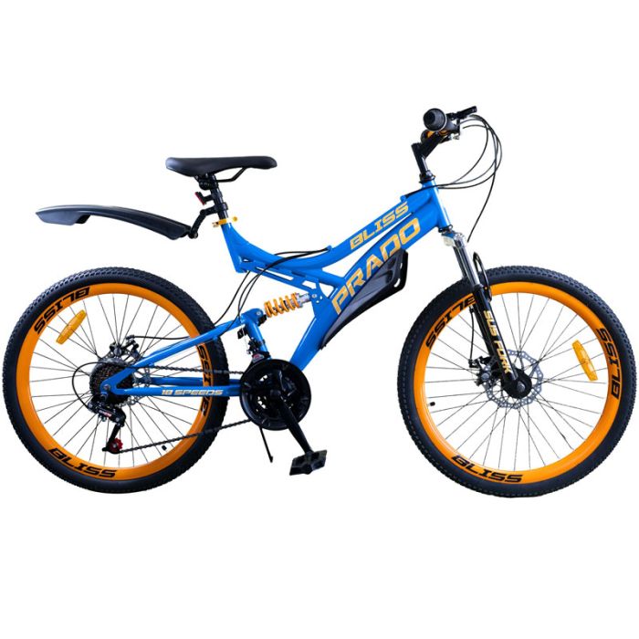 Bicyclette VTT PRADO Bliss 18 Vitesses 24' - Noir&Bleu