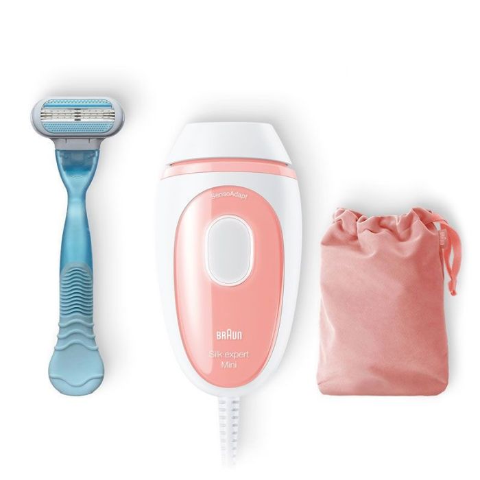 Épilateur BRAUN à Lumière Pulsée - Blanc&Rose (PL1014)