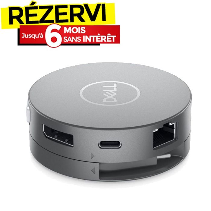 Adaptateur 7en1 DELL DA310 USB-C - Gris