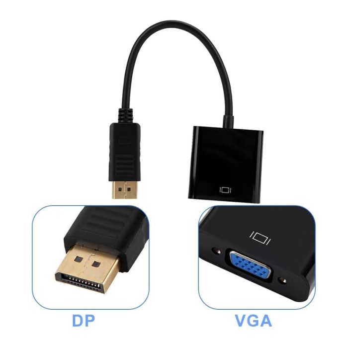 Adaptateur DisplayPort Vers VGA - Noir (L090501)