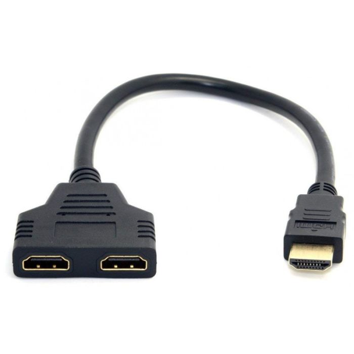 Adaptateur HDMI Male vers 2 HDMI Femelle - Noir