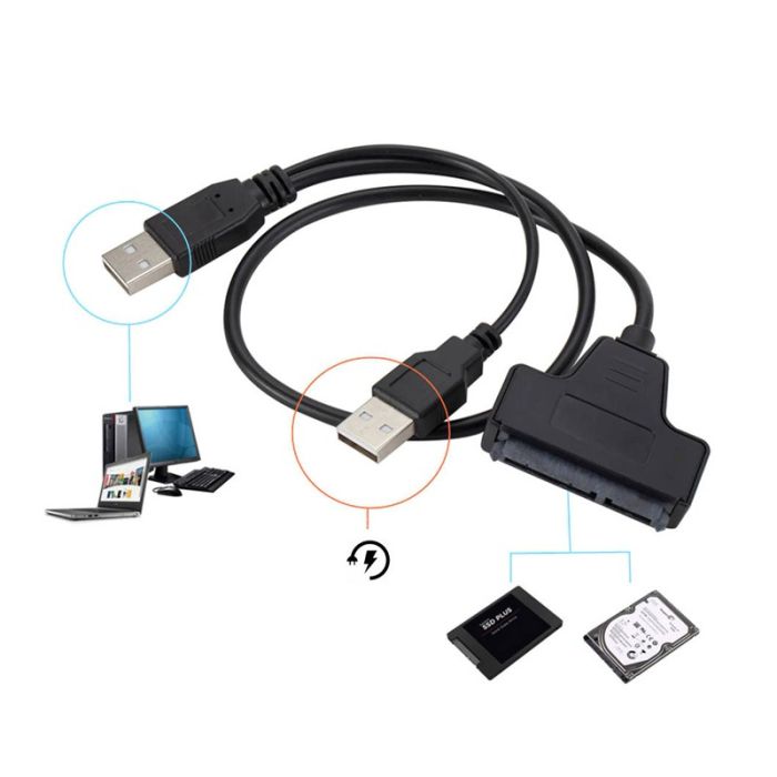 Adaptateur USB 2.0 Vers SATA - Noir (L130004)