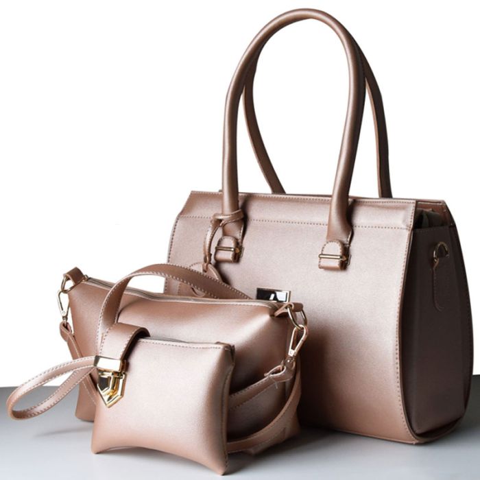 Sac à Main 3 Pièces Pour Femme - Rose Gold Sac à Main 3 Pièces Pour Femme - Rose Gold
