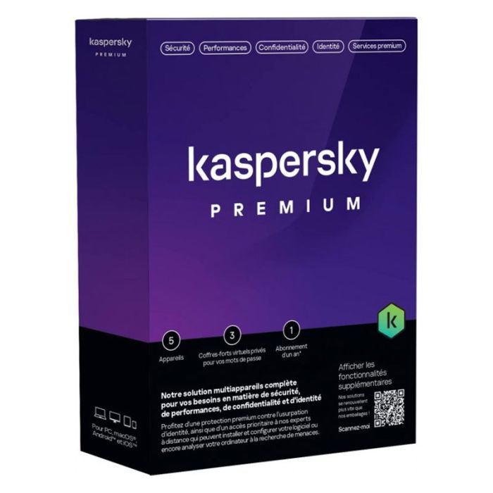 Antivirus KASPERSKY Premium 5 Postes Protection Complete / 1an (KL10478BEFS-FFPMAG)