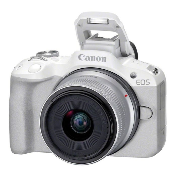 Appareil Photo Hybride CANON EOS R50 + Objectif RF-S 18-45 S Blanc 