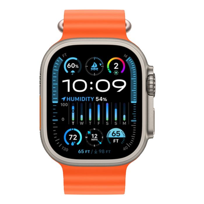 APPLE Watch Ultra2 49mm - Boitier En Titane Et Bracelet Orange Océan