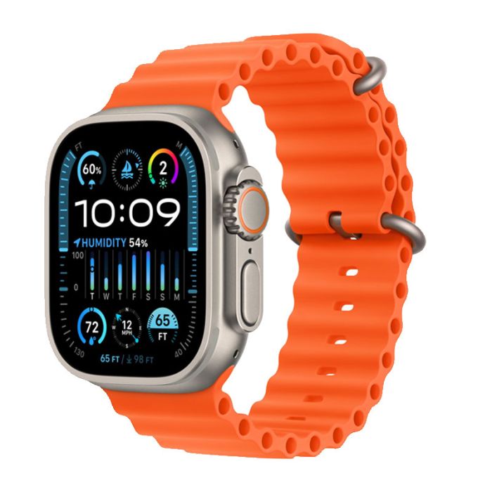 APPLE Watch Ultra2 49mm - Boitier En Titane Et Bracelet Orange Océan