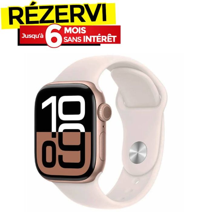 APPLE Watch Séries 10 GPS 42MM  Bracelet Sport S/M - Rose Gold