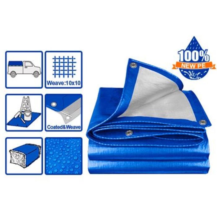 Bâche de Protection WADFOW 6x8 m Polyéthylène Résistant et Imperméable