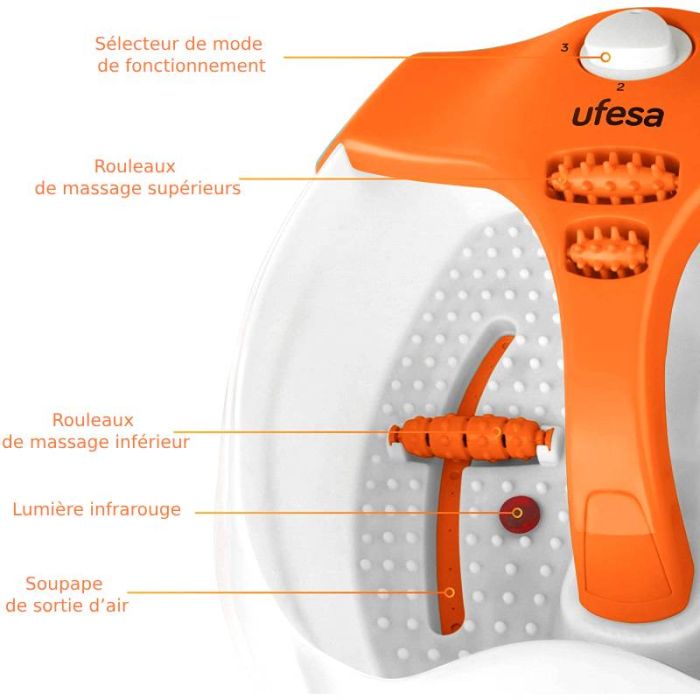 Bain De Pieds UFESA BH5700 - Blanc&Orange