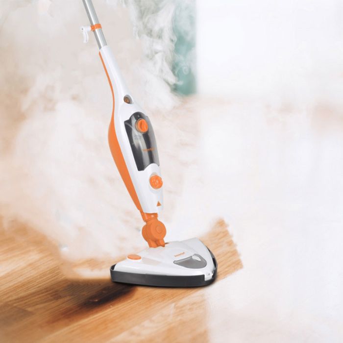 Balai à Vapeur 10EN1 TECHWOOD 1300W 400 ml - Blanc&Orange