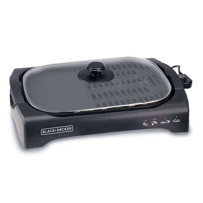 Barbecue Électrique Avec Couvercle BLACK & DECKER 2200W - Noir