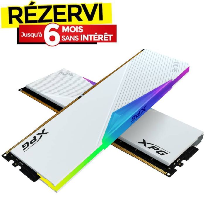 Barrette Mémoire GAMER XPG Lancer 64Go DDR5 6000 Mhz RGB - WHITE