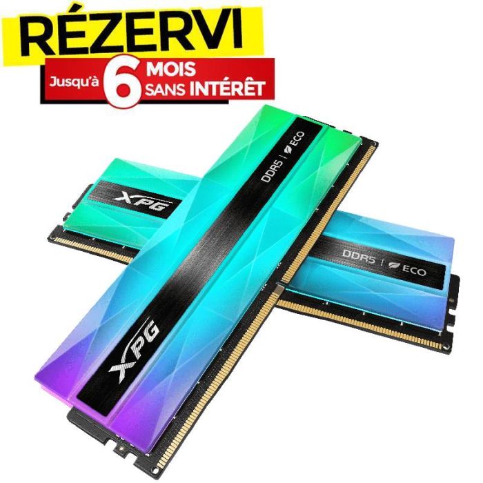 Barrette Mémoire GAMER XPG Lancer Neon 32G DDR5 6000 MHz FullRGB