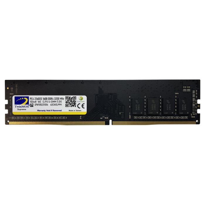 Barrette Mémoire TWINMOS 16Go DDR4 3200 Mhz Pour Pc De Bureau 