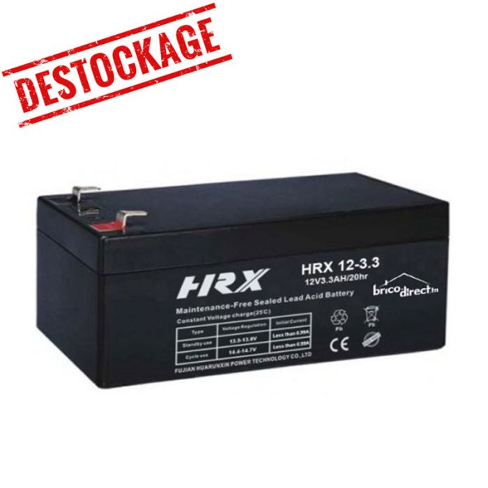 Batterie Plomb Rechargeable HRX 12V 3.3 AH