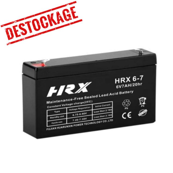 Batterie Plomb Rechargeable HRX 6V 7 AH