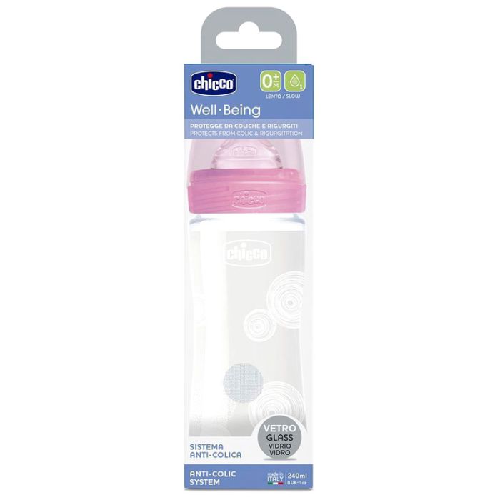 Biberon CHICCO Anti-Coliques Rose - 240ml