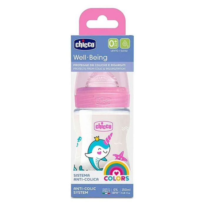 Biberon CHICCO Dauphin Anti-Coliques Rose - 150ml