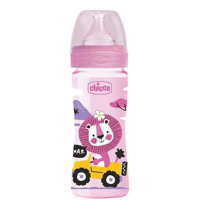 Biberon CHICCO Lion Anti-Coliques Rose - 250ml