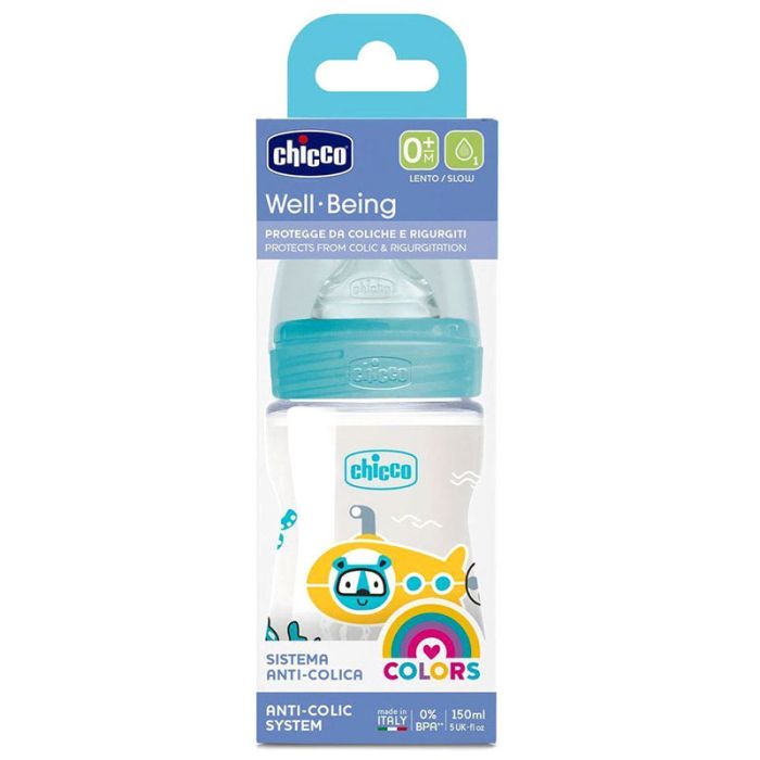 Biberon CHICCO Sous-marin Anti-Coliques Bleu- 150ml