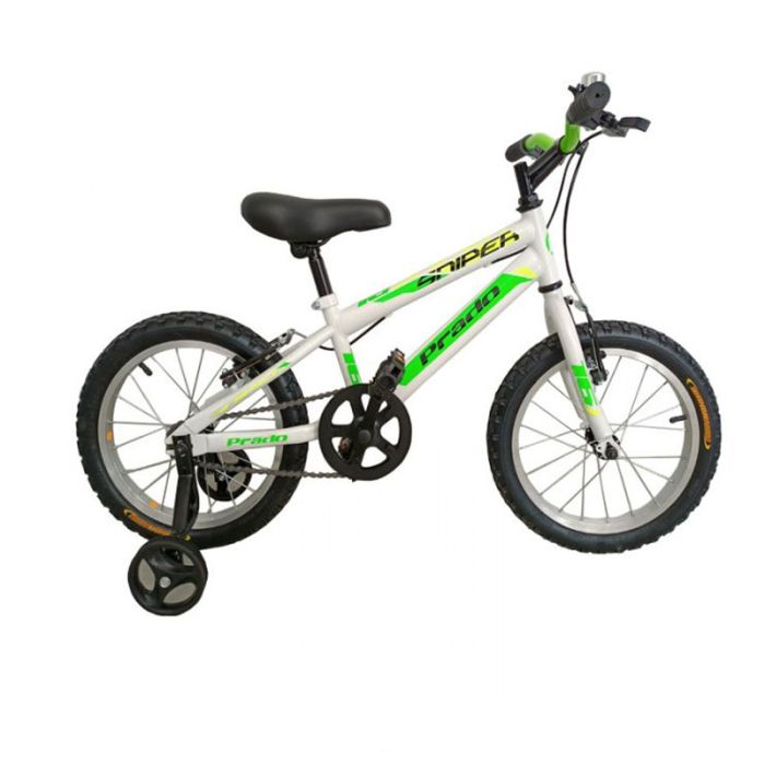 Bicyclette PRADO SNIPER 16'' Pour Garçon - Blanc&Vert