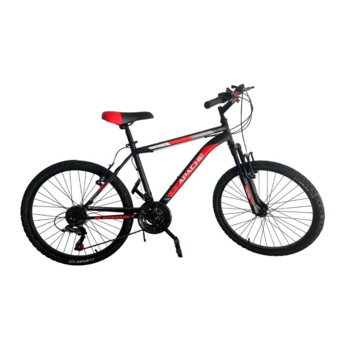 VTT MBM District 24 Pouces – Homme/Enfant – Noir Mat/Rouge – 18 Vitesses