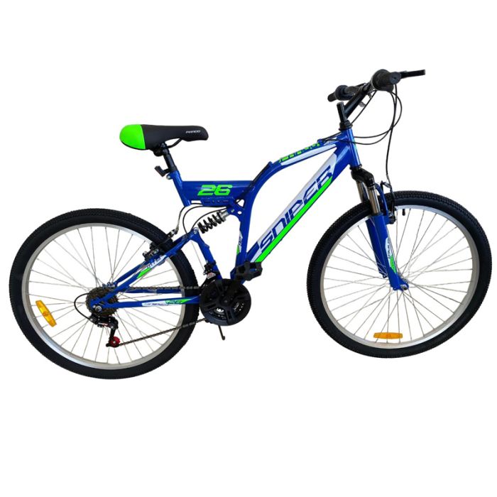 Bicyclette VTT PRADO Sniper 18 Vitesse 26'' Cadre D New - Bleu