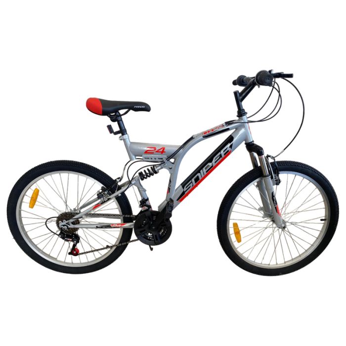 
Bicyclette VTT PRADO Sniper Cadre D New 18 Vitesse 24'' - Gris
