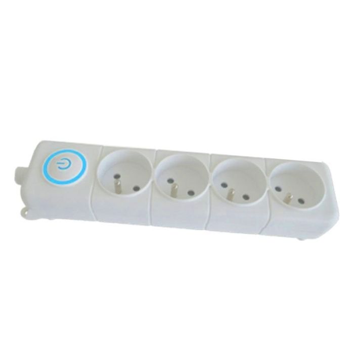 Bloc Multiprise SOMEF 4 Modules Avec Bouton poussoir 1.4 M - Blanc  