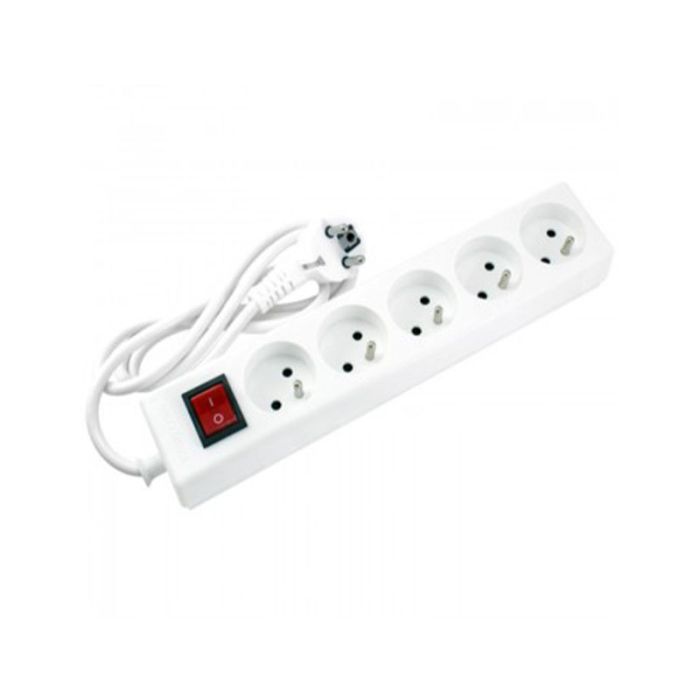 Bloc Multiprise SOMEF 5 Modules Avec Interrupteur 1.4M - Blanc 