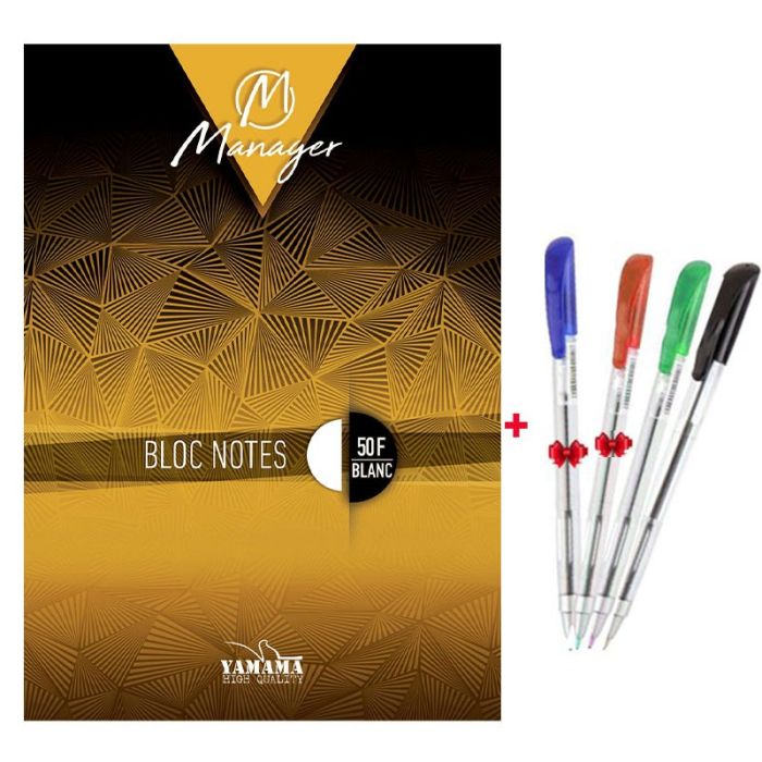 Bloc Note YAMAMA Manager A4 50 feuilles 80g 