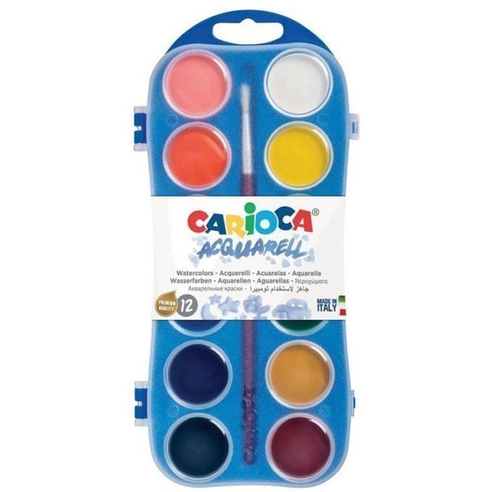 Boîte Aquarelles CARIOCA Diamètre 30 mm - 12 Pièces