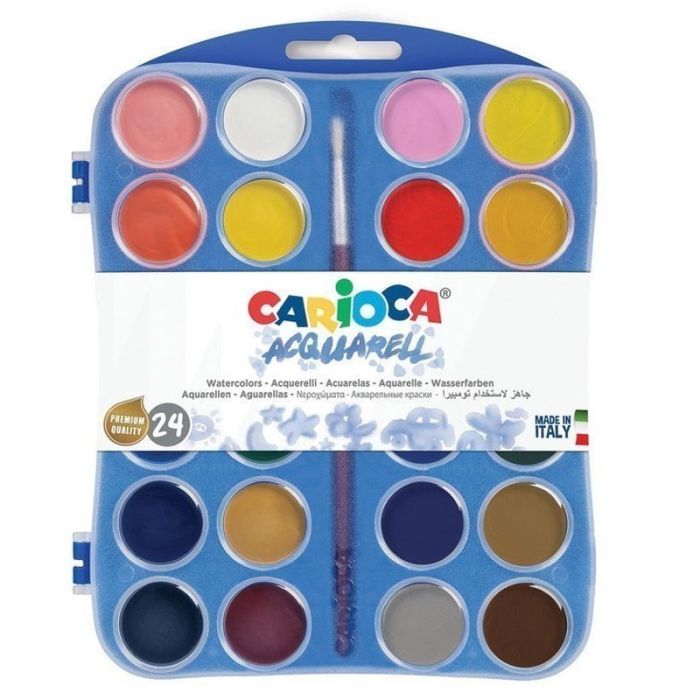 Boîte Aquarelles CARIOCA Diamètre 30 mm - 24 Pièces