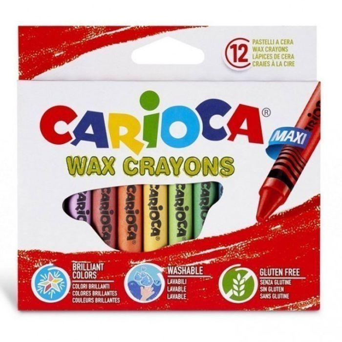 Boîte de 12 Crayons de Cire CARIOCA Maxi 