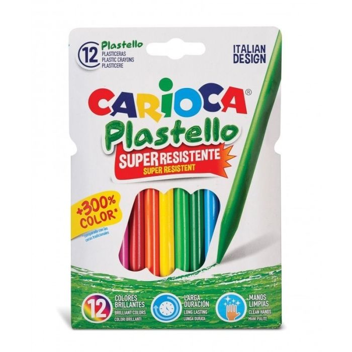 Boîte de 12 Crayons de Cire CARIOCA Plastello 