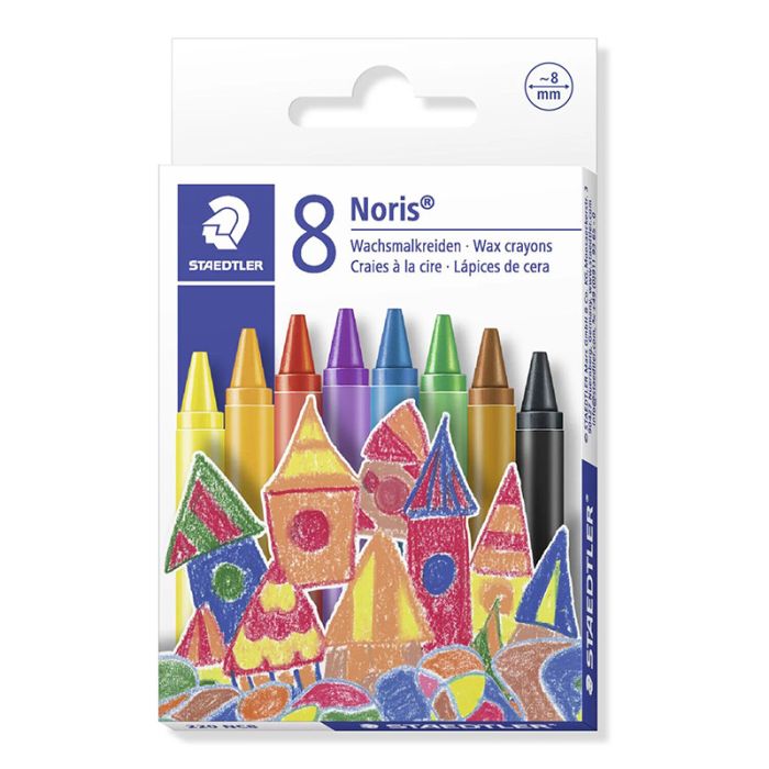 Boîte de 8 piéces Crayon de cire STAEADTLER Noris Club 