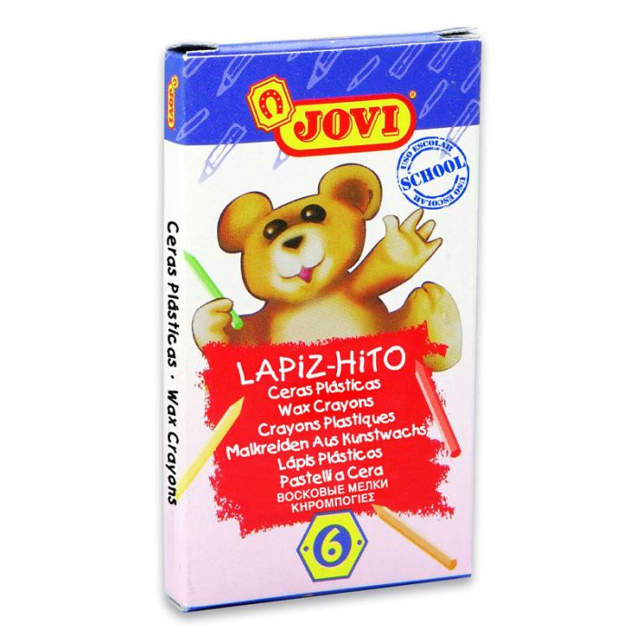 Boite JOVI De 6 Crayons De Cire en plastique - Couleurs Assortis