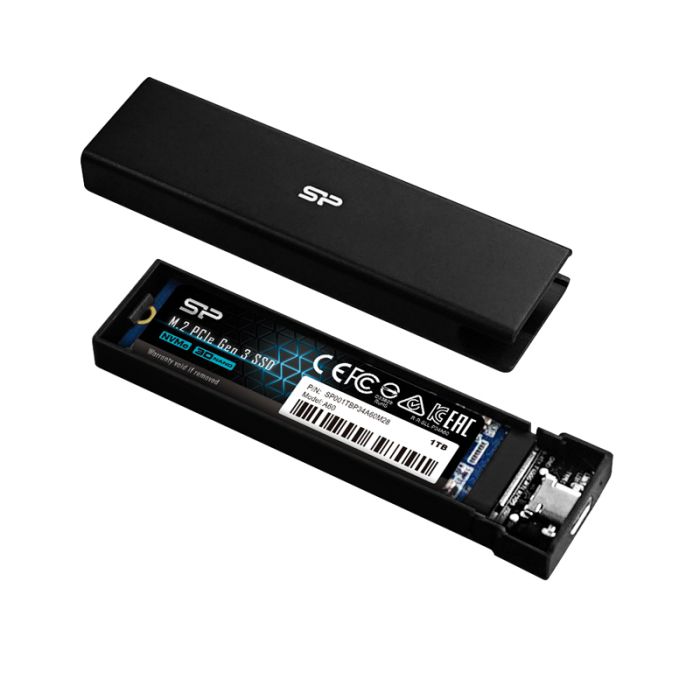 Boitier Externe SILICON POWER PD60 POUR SSD NVME M.2 USB3.2 - Noir