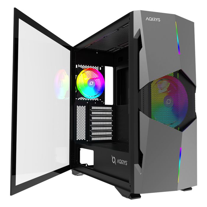 Boitier Gamer AQIRYS BETELGEUSE Moyen Tour RGB – Gris