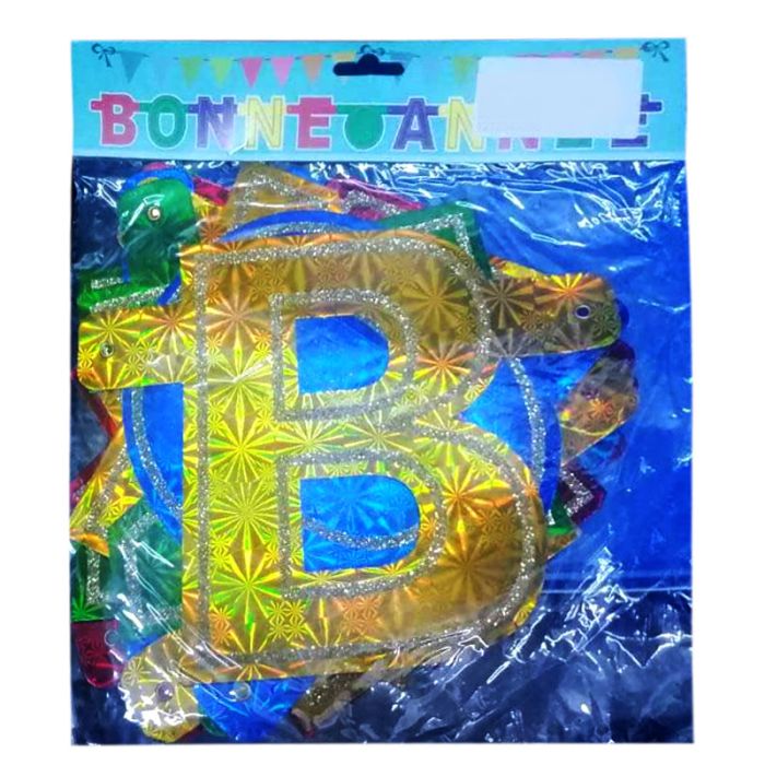 Guirlande "Bonne Année" En Carton pour Décoration - Assortis